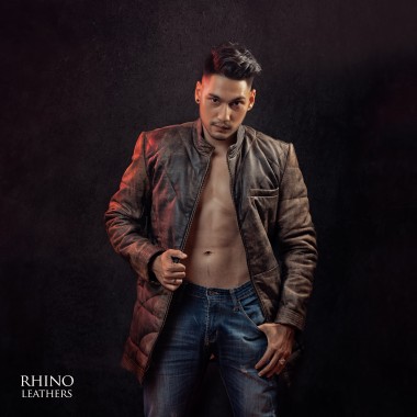 Men's Quilted Leather Long Coat (RMJ 168