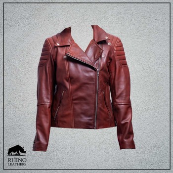 Ladies Biker Jacket with padded stitch (RLLJ 032) 