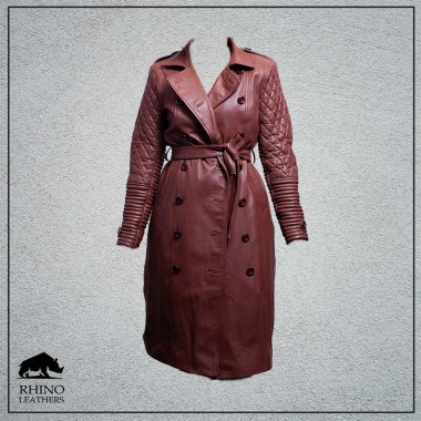 Ladies Leather Long Jacket ( RLLJ 035 )