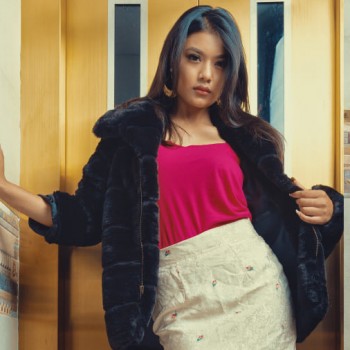 Furry Female Leather Jacket (RLLJ 023)