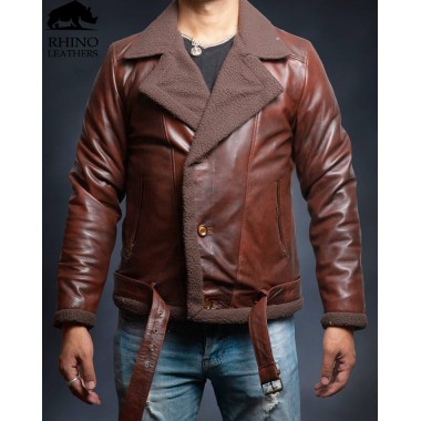 Men's Fur Biker Leather Jacket (RMJ 101)