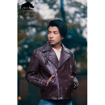 Men's Designer Biker Leather Jacket ( RMJ 096 )