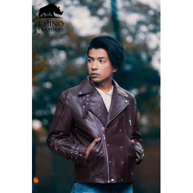Men's Designer Biker Leather Jacket ( RMJ 096 )