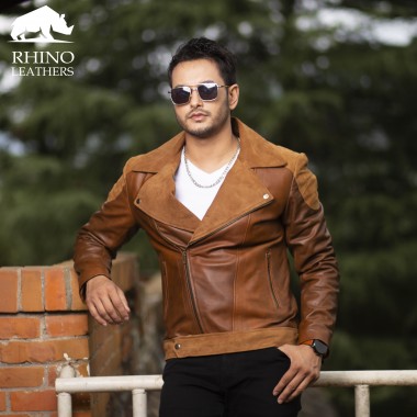 Men's Suede Leather  Jacket ( RMJ 086 )