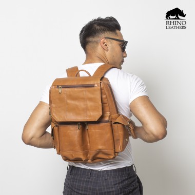 Rhino Leathers Slim Leather Backpack (RLB 044)