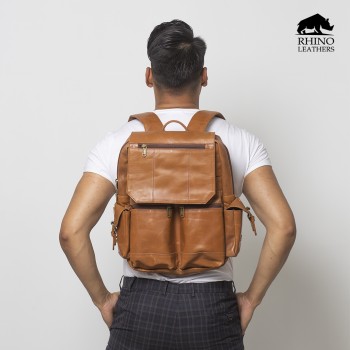Rhino Leathers Slim Leather Backpack (RLB 044)