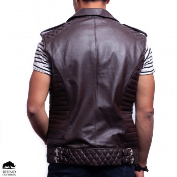 Men's Half Leather Biker Jacket (RMJ 248)