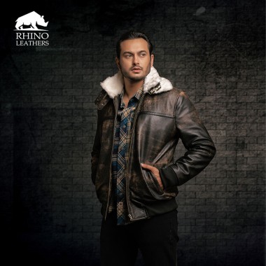 Men's Stonewash Leather Jacket - RMJ 011
