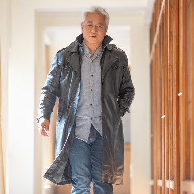 Men's Long Leather Coat (RMJ 251)