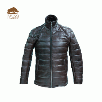 Men's leather Puffer Jacket - RMJ 013