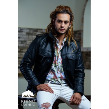 Men's Leather Jeans Jacket - RMJ 072